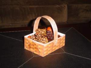 completed craft - basket and leaves