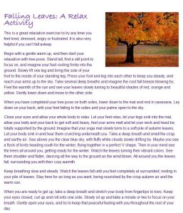 Falling Leaves - Relaxation Activity - Little Flower Yoga