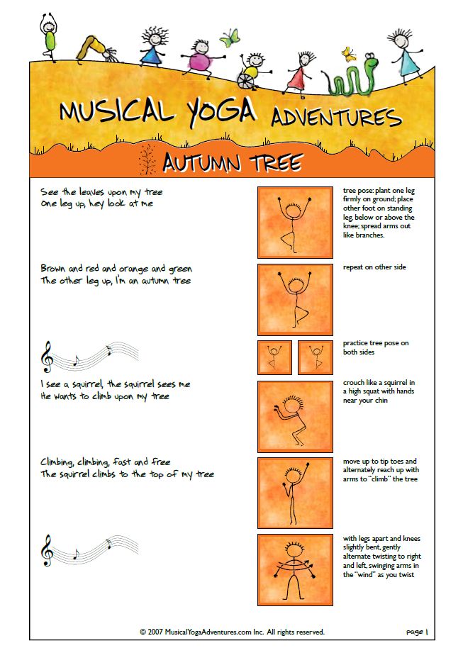 yoga autumn tree from Musical Yoga Adventures
