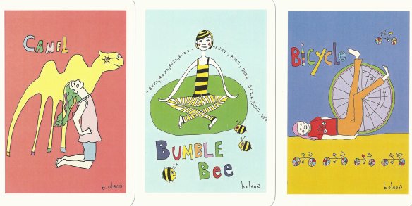 camel, bee, bicycle - fronts