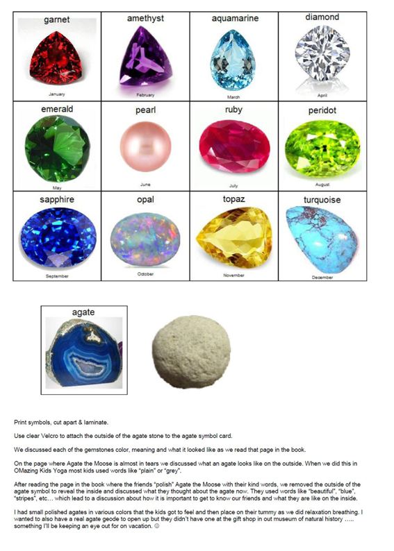 gemstones & agate story props - click to open 2-page PDF