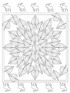 moose & birch leaves mandala