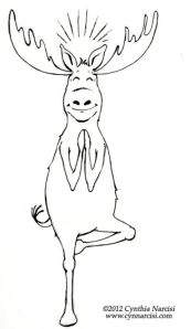 moose tree pose coloring sheet by Cyn Narcisi