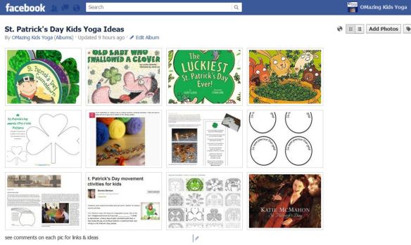 St. Patrick's Day Kids Yoga Ideas album on OMazing Kids Yoga - click pic to go to album on Facebook