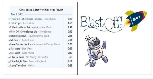 outer space & Star Wars kids yoga playlist