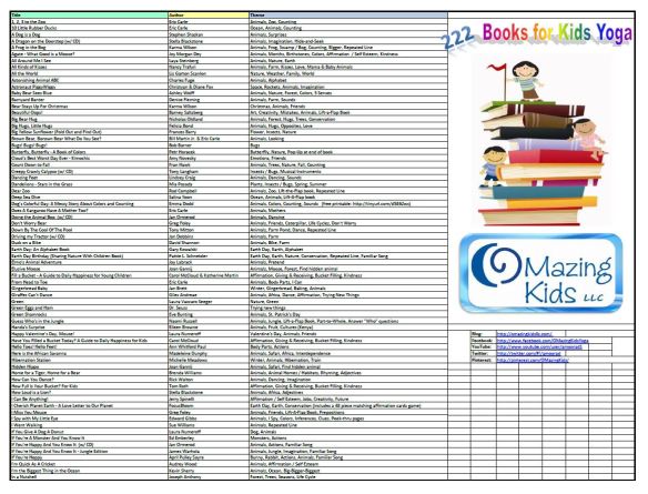 222 Books For Kids Yoga - Resource List from OMazing Kids (updated 7-7-12)