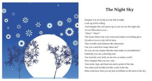 the night sky - from Imaginations Fun Relaxation Stories and Meditations for Kids (click pic to go to the review for this book)