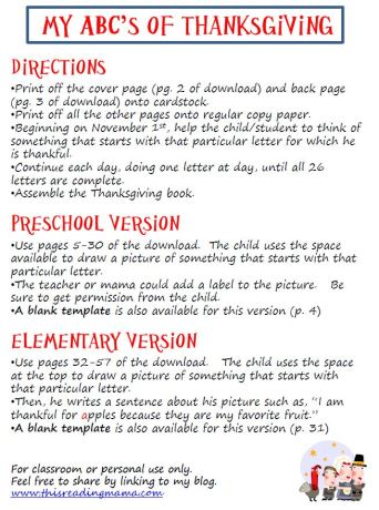 ABC's of Thanksgiving