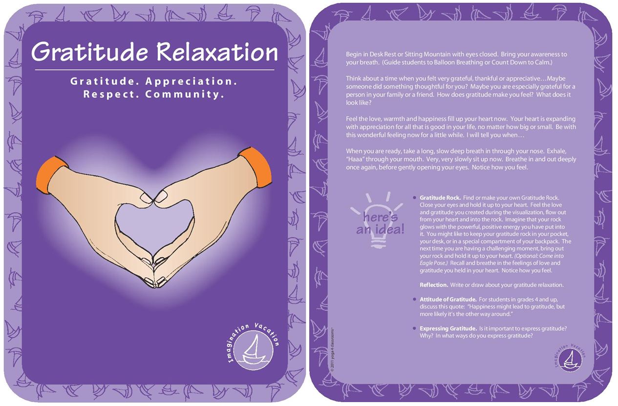gratitude relaxation from Yoga 4 Classrooms