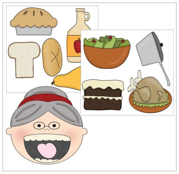 old lady who swallowed a pie story props - click pic to open 3-page PDF