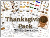 thanksgiving pack printables by 3 Dinosaurs