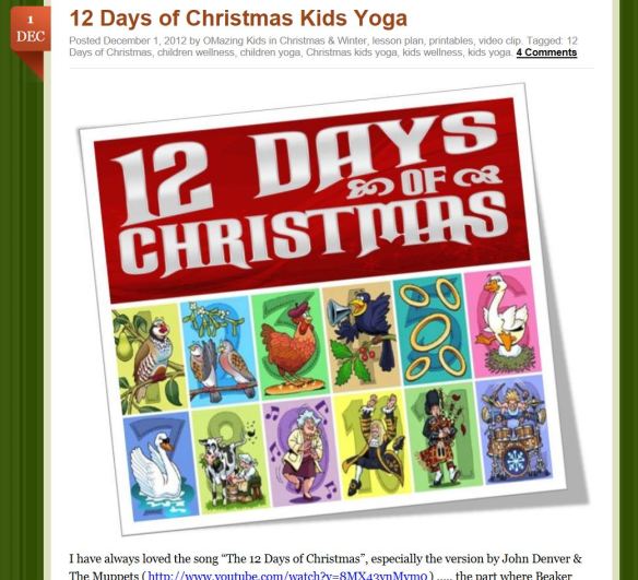12 days of kids yoga
