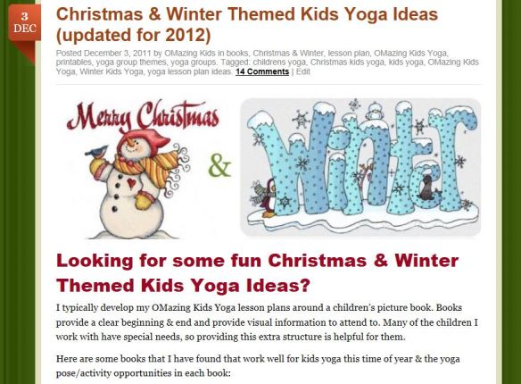 Christmas & Winter Kids Yoga post