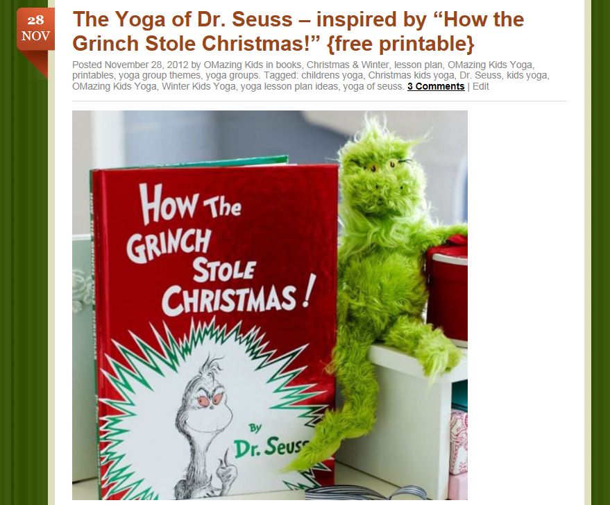 Grinch Yoga post