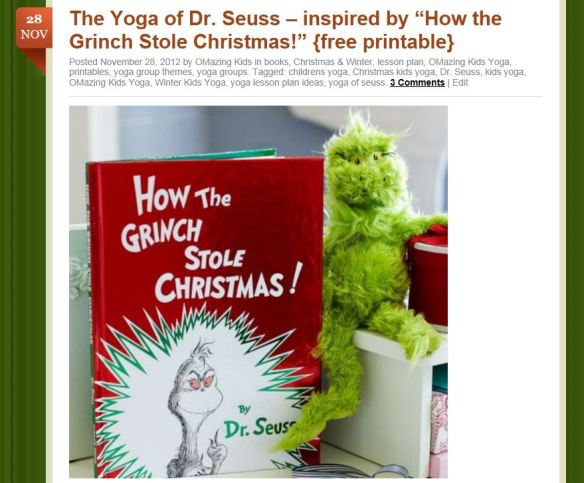 Grinch Yoga post