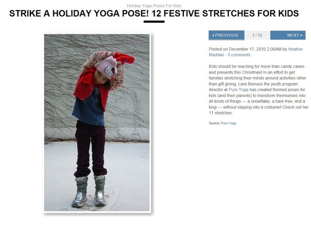 holiday yoga poses for kids - click pic to go to this post