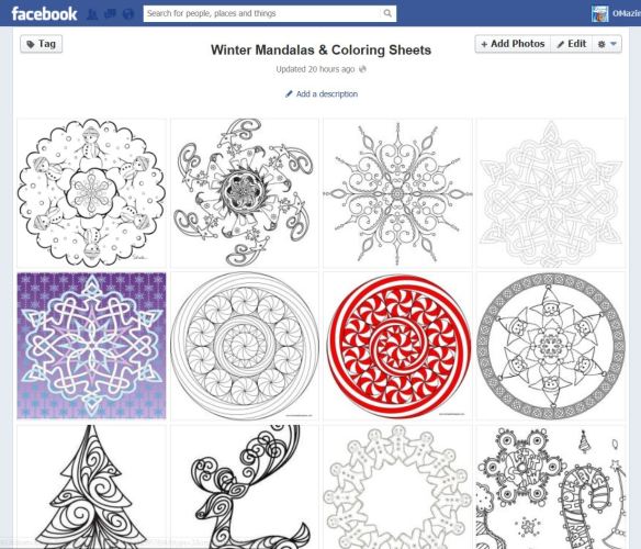 winter mandalas & coloring sheets album - click pic to go to album on FB