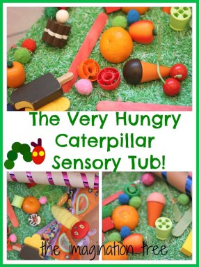 hungry caterpillar sensory tub ideas