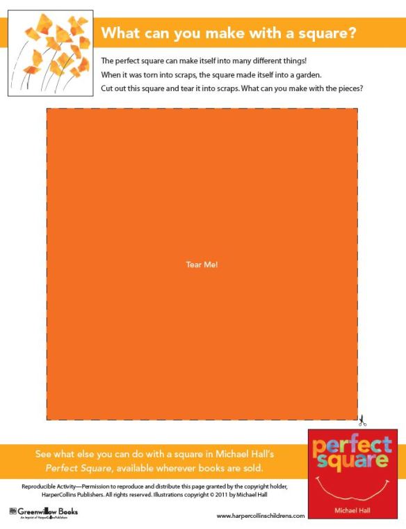 Perfect Square - free printable activity from the publisher (click to open PDF)