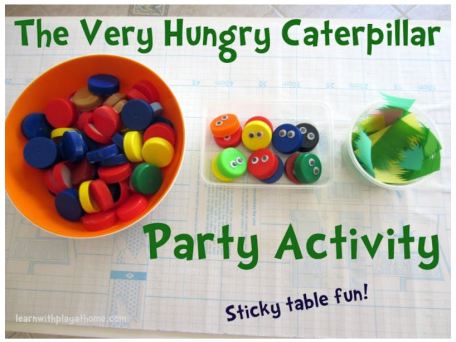 Very Hungry Caterpillar Sticky Table activity