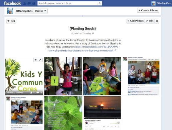 album on FB of pics of her yogis enjoying the donated items