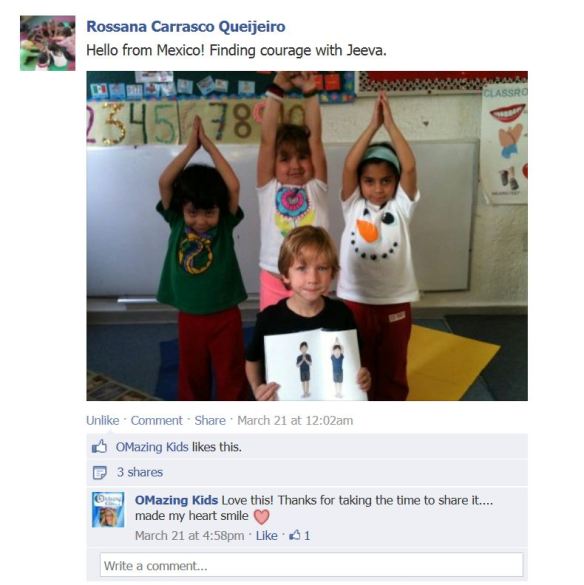Rossana's yogis with the Jeeva book FB post
