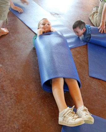 wrapped up like a map for yoga and storytelling