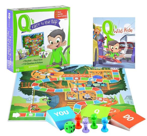 Q's game board with book set