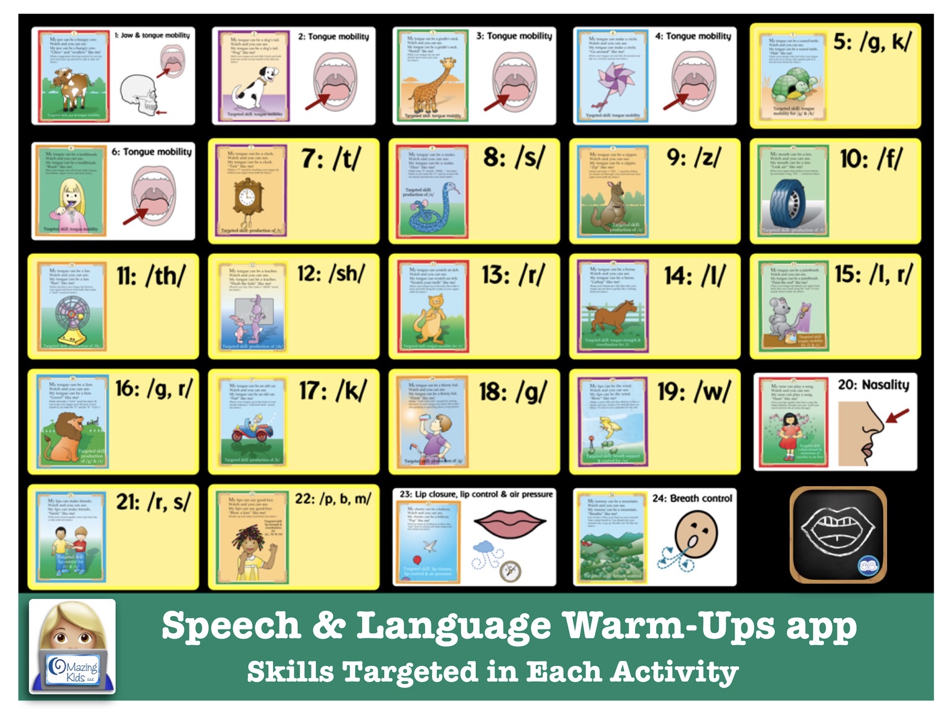 Free visual for Super Duper Speech and Language Warm Ups app