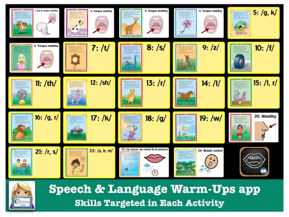 Free visual for Super Duper Speech and Language Warm Ups app